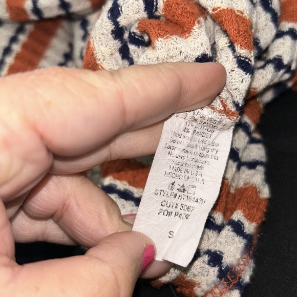 HUMMINGBIRD waffle knit striped hoodie sweater small - Picture 6 of 7